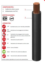 SSMELE CABLE VIAKON THW2-LS CAL 6 NE Modelo:SLYW15