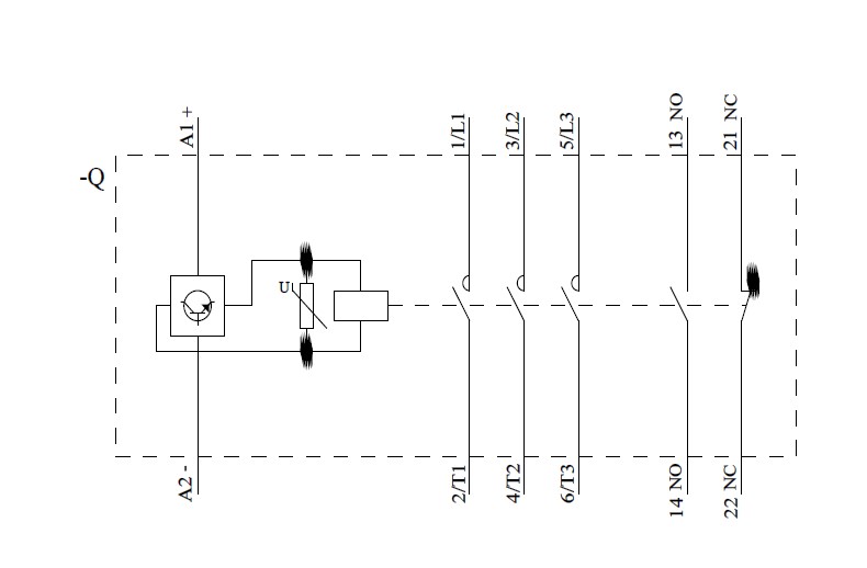 SSMELE CONTACTOR 95A 45KW/400V BOB 24VDC MOD: 3RT2046-1KB40