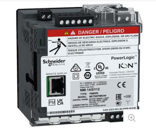 SSMELE PowerLogic PM8000 - PM8244  Montaje carril DIN+Pantalla Remota Mod: METSEPM8244