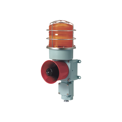 Combinación de baliza LED color Ámbar con sirena electrónica para aplicaciones de la industria pesada  máx.114 dB a 24 VCD | SDL-WS-24-A