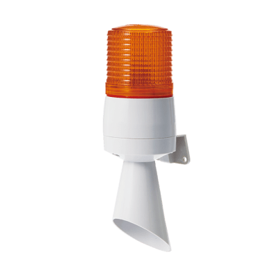 Luz LED con patrones de destello fijo y destellante con buzzer incorporado de alto volumen Máx. 95 dB color Ámbar 24 VCD | S60ADL-24-A