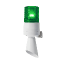 Luz LED con patrones de destello fijo y destellante con buzzer incorporado de alto volumen Máx. 95 dB color Verde 24 VCD | S60ADL-24-G