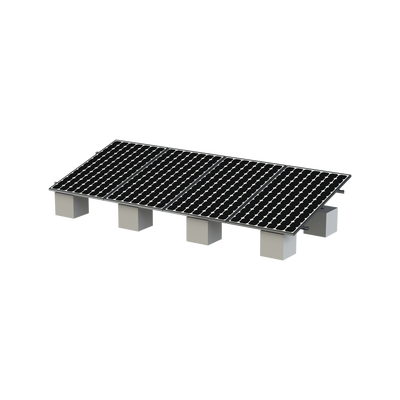 Kit Montaje para 4 Módulos de 30-35 mm espesor / Riel No.8 / Vel. de Viento Máx. 136km/h / Ajustable 20° a 45° / 5400mm Longitud | VEKTOR8R