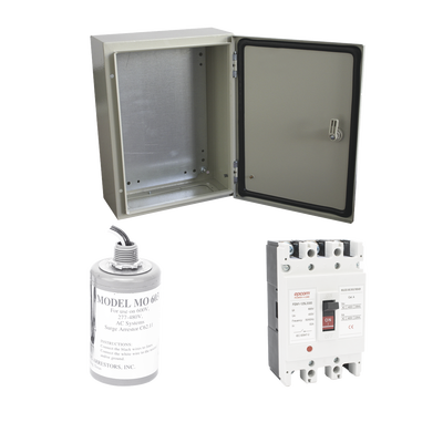 Kit de Centro de Carga Trifasico Para Corriente Alterna, Breaker de hasta 690 Vc de 63 A con Supresor de Descargas Atmosféricas. | PL063ACA
