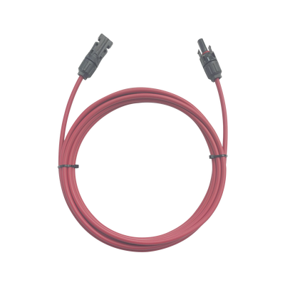 Cable Fotovoltaico / 1 metro / Color Rojo / Calibre 10 AWG / Terminal MC4-Macho y Hembra en  ambos extremos | CFMC41MRED