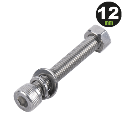 1 Tornillo Allen Milimétrico de Acero Inoxidable  M8-1.25 x 12/ Con 1 Tuerca, 1 Arandela de Presión y 1 Plana / Para Montajes de Módulos Foto Voltaicos . | 950-5080-124