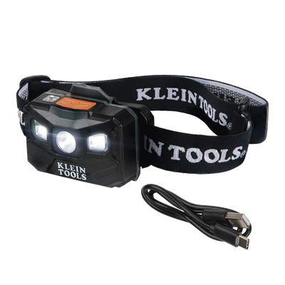 Lámpara Luz LED Frontal Recargable de 400 Lúmenes, Apagado Automático, con Correa de Tela, Adaptable y Ajustable a Gorros, Cascos, Cachuchas  o directo a Frente Humana (Tipo Minero) | 56048