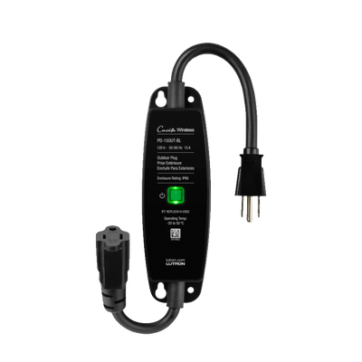 (Caseta Wireless) PlugIn Interruptor On/Off para uso en exterior intemperie IP66, inalámbrico. 15A /120V | PD15OUTBL