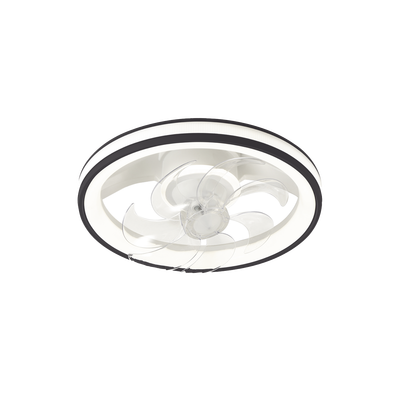 Ventilador de Techo con Luminario LED de  110 V CA 50/60 Hz /  88 W /4500 Lm / 6500 - 4 000 - 2 700 K /3 Tonos de Luz / 501 mm / 6 Velocidades / Dimeable / Color Blanco y Negro. | JLV-014