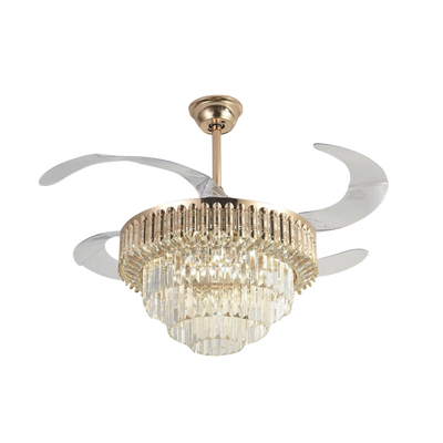 Ventilador de Techo con Luminario LED de  110 V CA 50/60 Hz /  88 W /4500 Lm / 6500 - 4 000 - 2 700 K /3 Tonos de Luz / 1075 mm / 6 Velocidades /No Dimeable. | JLV-042