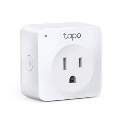 Mini tomacorriente inteligente Wi-Fi, 100 - 120V~, 50/60Hz, 15.0A, compatible con Amazon Alexa y Google Assistant, color blanco. | TAPO-P100-1P