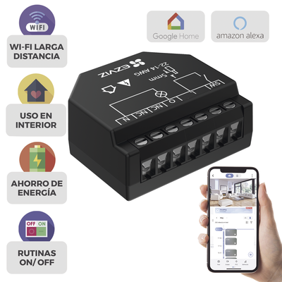 Relevador Wi-Fi  Inteligente / Ideal Para Control de Iluminación / 1 Salida para un Apagador / Control Remoto / Horarios Personalizados / Registro de Consumo | CS-T35
