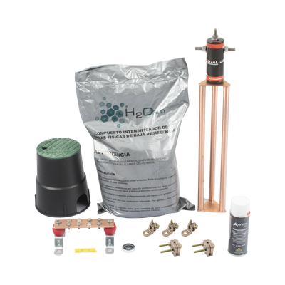 Kit de tierra física modelo TG45AB con Electrodo Magnetoactivo, capacidad: 45 AMP | KIT-MASTER-45AB-V2