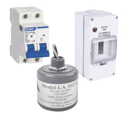 Kit de Centro de Carga Para Corriente Alterna, Breaker de hasta  400 Vca de 16 A con Supresor de Picos Transitorios. | PL16ACA