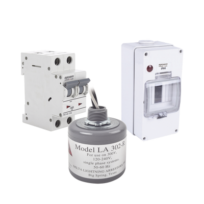 Kit de Centro de Carga Para Corriente Alterna, Breaker de hasta  400 Vca de 10 A con Supresor de Picos Transitorios. | PL10ACA