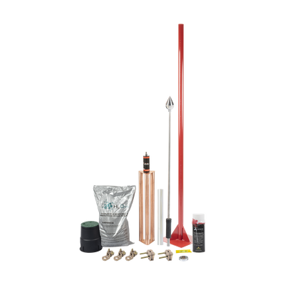 Kit Pararrayo con Accesorios para Protección de Diámetro de 80 m. | KIT-MASTER-ALU-V2