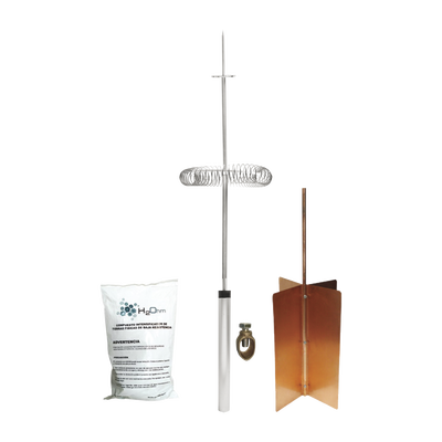 Kit Básico de Pararrayo con Punta Dipolo y Electrodo Tipo Rehilete. Instalación en Poste o Torre. | KIT-DIPOLO-BASIC