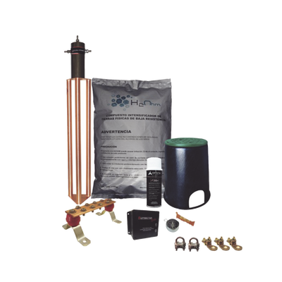 Kit de Tierra Física con Electrodo Magnetoactivo de 45 AMP Y Supresor de Picos SOHO | KITMASTERTG-CONMV2
