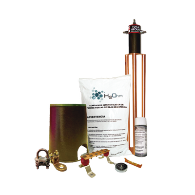 Kit de Tierra Física con Electrodo TG100AB y accesorios de instalación. | KIT-MASTER-100AB
