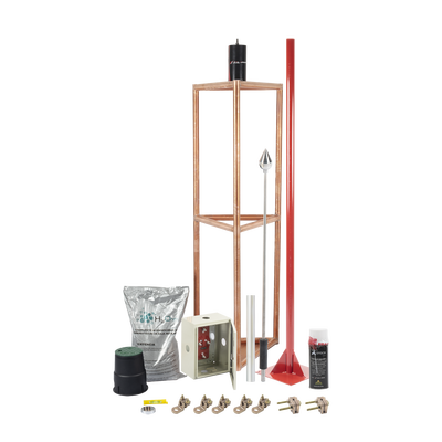 Kit Pararrayo con Accesorios para Protección de Diámetro de 300m. | KITMASTER05V2