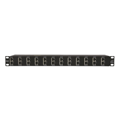Protector Rack 12 Puertos / RJ45 / 10 GbE / PoE y PoE+ / CAT5e CAT6 CAT6A | DTK-RM12NETS