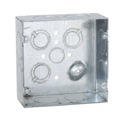 Caja Cuadrada 4 11/16 x 4 11/16"/ Profundidad 2- 1/8"/ Cuenta con 1 Entrada de 1/2", 8 de 1" y  3 TKO  (1/2"-3/4"). | HUB-258