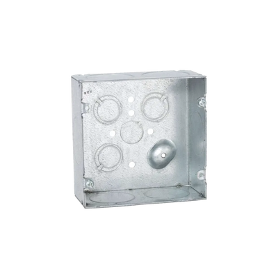 Caja Cuadrada 4 11/16 x 4 11/16"/ Profundidad 2- 1/8"/ Cuenta con 6 Entrada de 1 1/4"/ 1 Entrada de 1/2" / 3 TKO (1/2"-3/4"). | HUB-259
