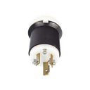 Clavija Industrial con Bloqueo de Media Vuelta / 30 A 250 V CA / 2 Polos 3 Hilos / Color Blanco y Negro / Nema L6-30P. | HUB-HBL-2621