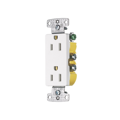 Contacto Duplex Decorador 15A 125V, 2 Polos, 3 Hilos, Color  Blanco (Nema5-15R). | HUB-RRD15W