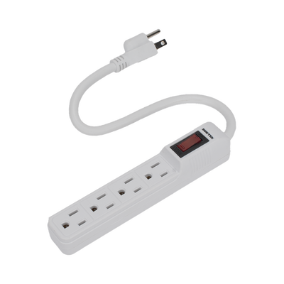 Multicontacto con cable 30 cm. 4 tomas 127 Vca línea, tierra, neutro 15 A max. | SYS-136200