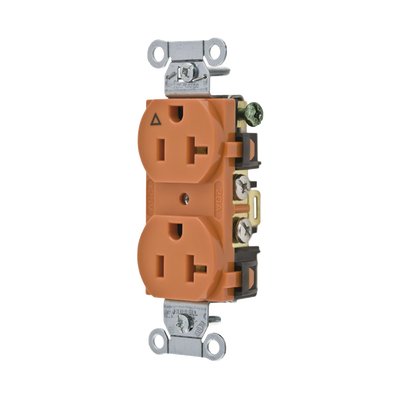 Contacto Dúplex Conexión a Tierra Aislada/ 20 A 125 V/ 2 polos 3 Hilos/ Color naranja/ Nema 5- 20R/ Grado Comercial. | HUB-IG5352
