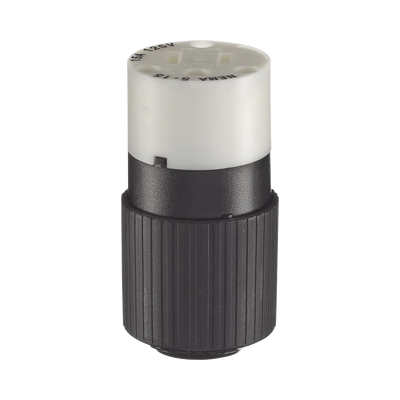 Conector de 15 A 125 V CA/ 2 Polos 3 Hilos/ Grado Industrial/ Color  Blanco y Negro/ NEMA 5-15R. | HUB-BRY-5269-NC