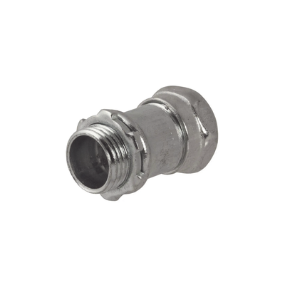 Conector Recto Compresión de Acero Galvanizado para Pared Delgada de 1" . | HUB-2904