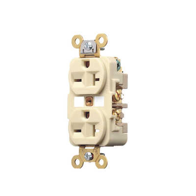 Contacto Dúplex 20 A 250 V / 2 Polos 3 Hilos / Nema 6-20R / Grado Industrial /Color Marfil. | HUB-HBL-5462I