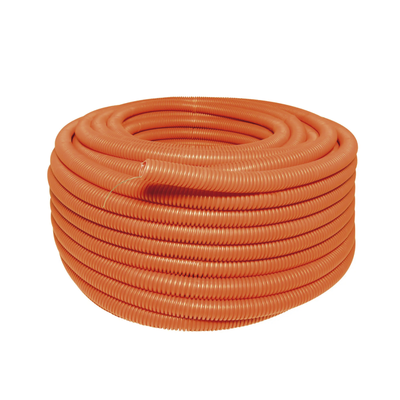 Manguera Poliducto Corrugado Flexible Naranja Reforzado de 1" x 50 m Para Instalaciones Eléctricas /Polietileno Alta Densidad HDPE/ Con guía /Resistente a Intemperie. | SYS136854