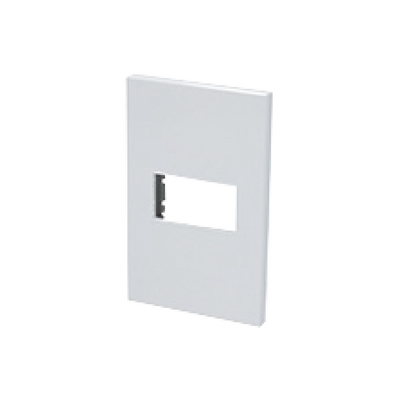 Placa de policarbonato con base de acero para 1 módulo 1/3 color blanco. | SYS-P600B