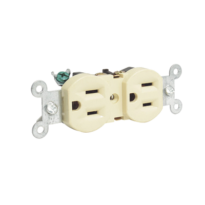 Contacto dúplex tapa marfil base negra 15A 127 Vca | SYS-136400