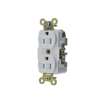 Contacto Dúplex 15 A 125 V 2 Polos, 3 Hilos Color Blanco (Nema 5-15R). Grado Industrial. | HUB-HBL-5262W