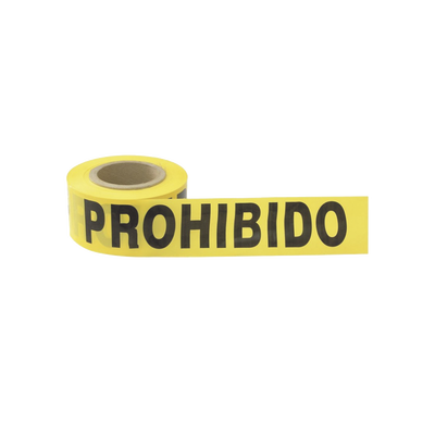 Cinta para barricada "PROHIBIDO EL PASO" de 100 m y ancho de 3". | SYS-137299