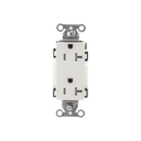 Contacto Duplex Decorador 20 A 125V /  Resistente a manipulaciones / 2 Polos 3 Hilos/ Nema 5-20 R / Color Blanco / Grado Industrial. | HUB-DR20-WHI-TR