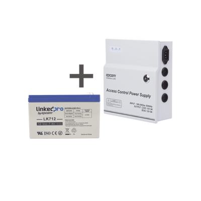 Kit / Fuente  regulada de 11 - 15 V @ 5A / Capacidad de respaldo / Modelo  ACPST1205 + Batería incluida LK712 | ACPST1205/K