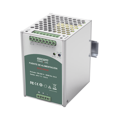 Fuente de Poder Industrial 48 Vcc @ 10A / 480W / Función relay Vcc  / Función de Conexión Paralelo / Riel Din | SDR-48048