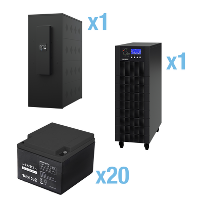 UPS Trifásico de 30 kVA/27 kW, Topología Online Doble Conversión, Voltaje de 208/220 Vca de L-L, Respaldo de 5 Minutos al 100% de Carga, Incluye Módulo y Banco de Baterías | HSTP3T30K100P-5MIN