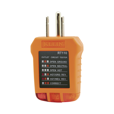 Probador de Tomacorrientes Estándar, con Secuencia de Luces para Indicar un Cableado Correcto/Incorrecto. | RT-110