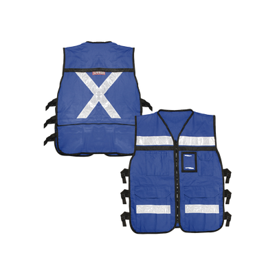 Chaleco Reflejante con 6 Bolsas Externas / 6 Broches ajustables / Talla Grande. | SYS-USC-H42