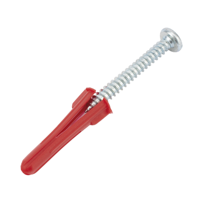 Paquete Con 10 Taquetes Rojos de 1/4" y 10 tornillos 10 x 1 1/2" (4.82 x 38 mm) (1103-05002) | TP-2X-KIT