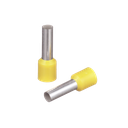 Ferrúl de cobre DIN Amarillo para Cable 10 AWG con largo 12 mm.  Paquete de 100 Piezas | FSD82-12-C