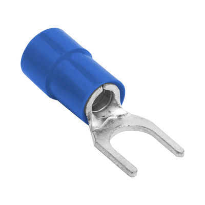 Terminal tipo horquilla ( espada ) aislada / 16 - 14 AWG / Azúl / Paquete de 25 piezas. | RB1157-100