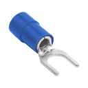 Terminal tipo horquilla ( espada ) aislada / 16 - 14 AWG / Azúl / Paquete de 25 piezas. | RB1157-100