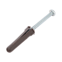 Paquete de 10 taquetes café 1 3/4" y 10 tornillos 10mm x 1 3/4" (1104-05002) | TP-2B-KIT